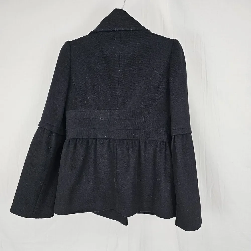 Loft Double Breasted Wool Coat Black Women's Size 4